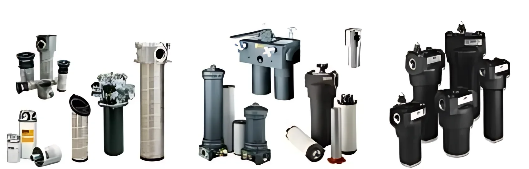 Sortiment av hydraulfilter – andningsfilter, tryckfilter och returfilter